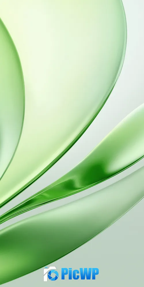 Glossy Green abstract 3K Mobile Wallpaper