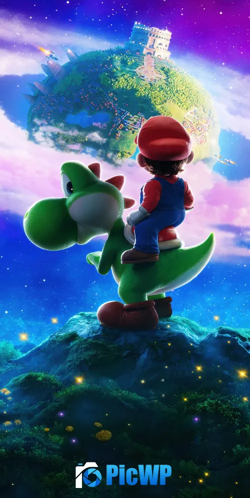 Yoshi Mario 3K Mobile Wallpaper