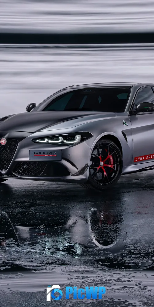 Alfa Romeo Giulia Quadrifoglio Luna Rossa 3K Mobile Wallpaper