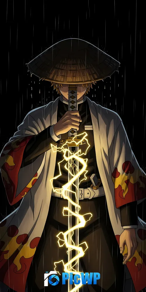 Zenitsu Agatsuma AMOLED 3K Mobile Wallpaper