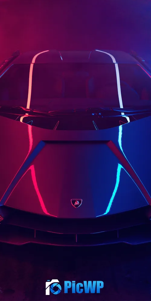 Lamborghini Sián Roadster Neon 3K Mobile Wallpaper