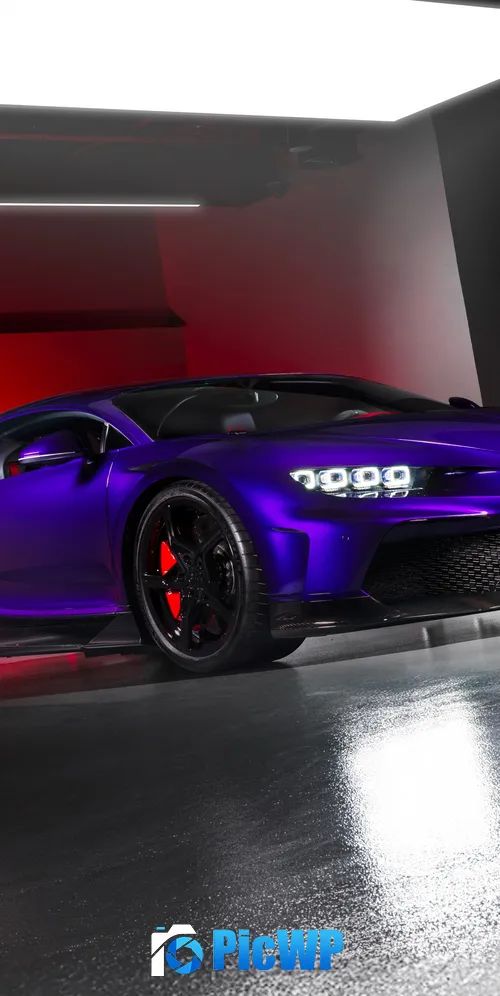 Bugatti Chiron Super Sport Purple car 3K Mobile Wallpaper