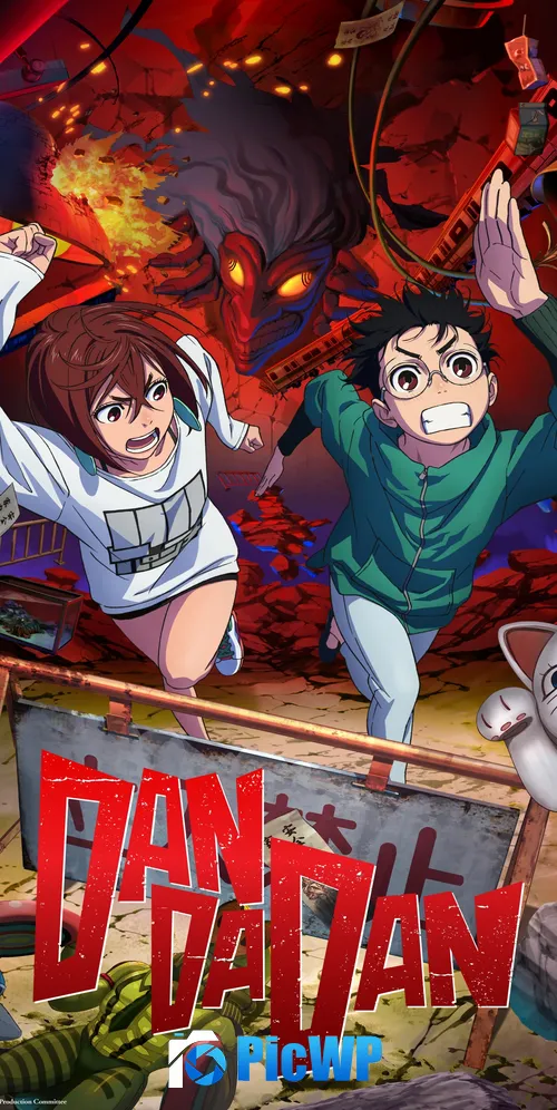 Okarun (Dandadan) Momo (Dandadan) 3K Mobile Wallpaper