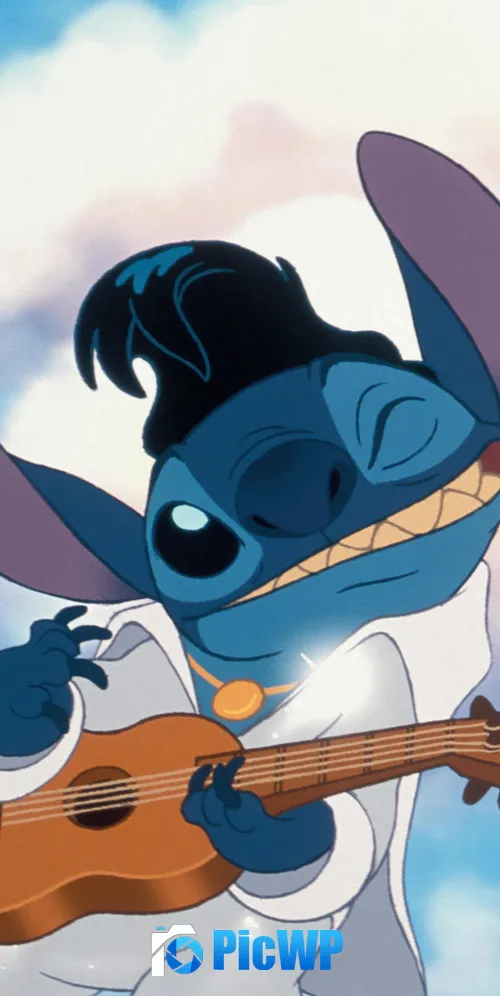 Stitch Ukulele 3K Mobile Wallpaper