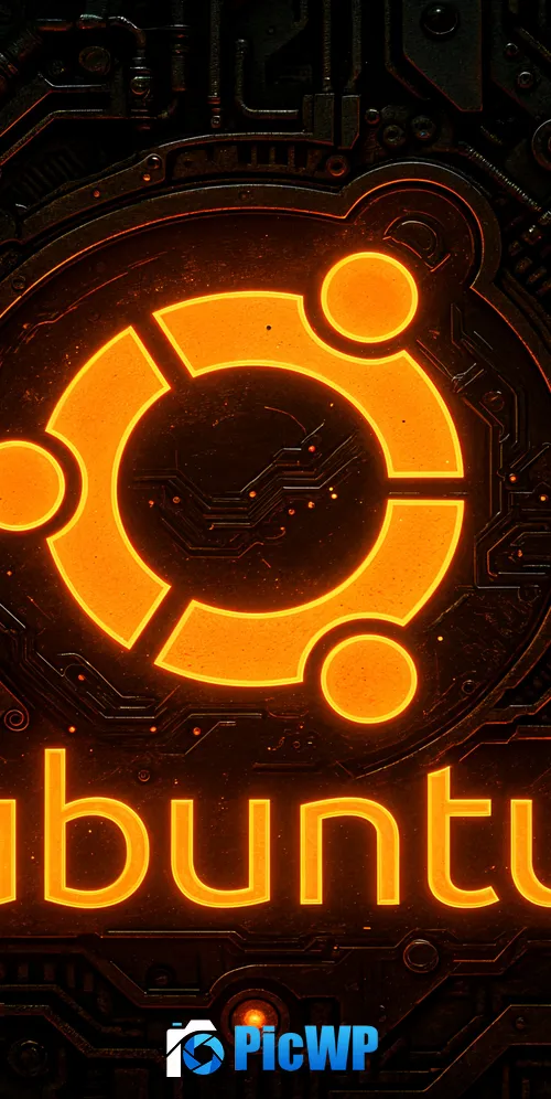 ubuntu Neon logo 3K Mobile Wallpaper
