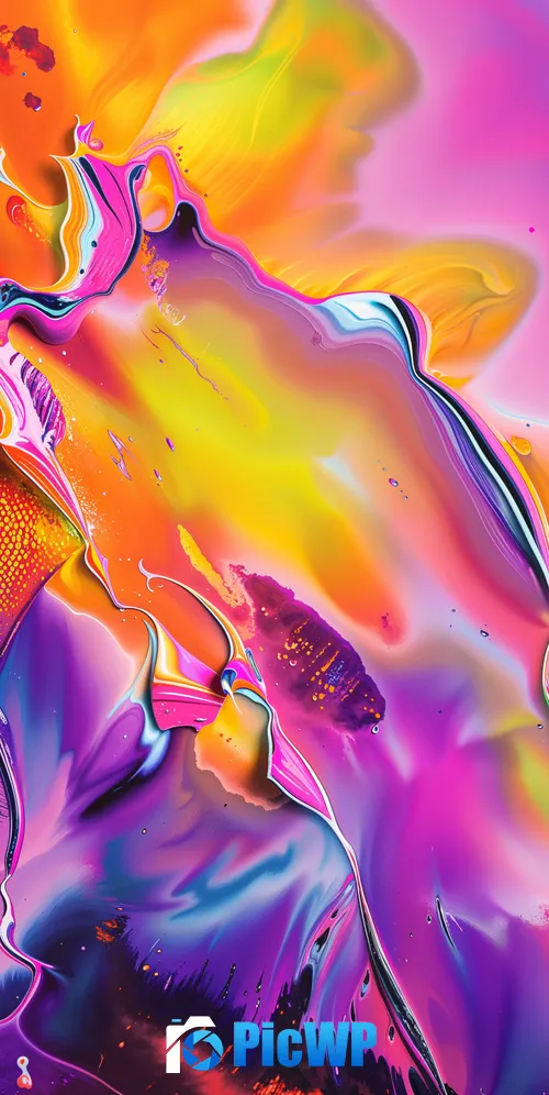 Multicolor Fluid art 3K Mobile Wallpaper