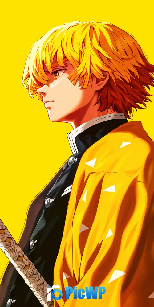 Zenitsu Agatsuma Yellow aesthetic 3K Mobile Wallpaper