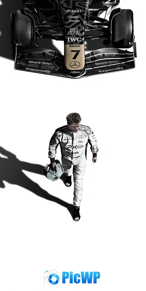 Brad Pitt Mercedes AMG Petronas 3K Mobile Wallpaper