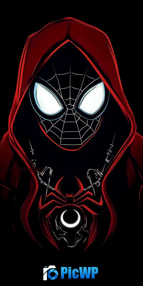 Miles Morales Red Hoodie 3K Mobile Wallpaper