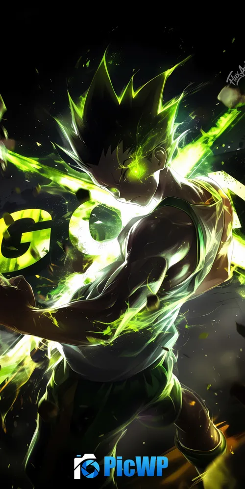 Gon Freecss Green aesthetic 3K Mobile Wallpaper