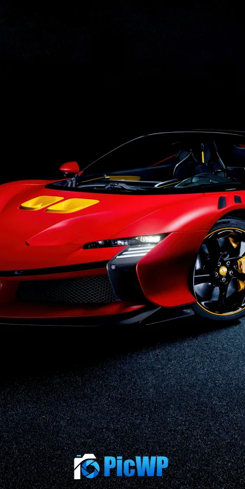 Red Ferrari SF90 XX Spider 3K Mobile Wallpaper