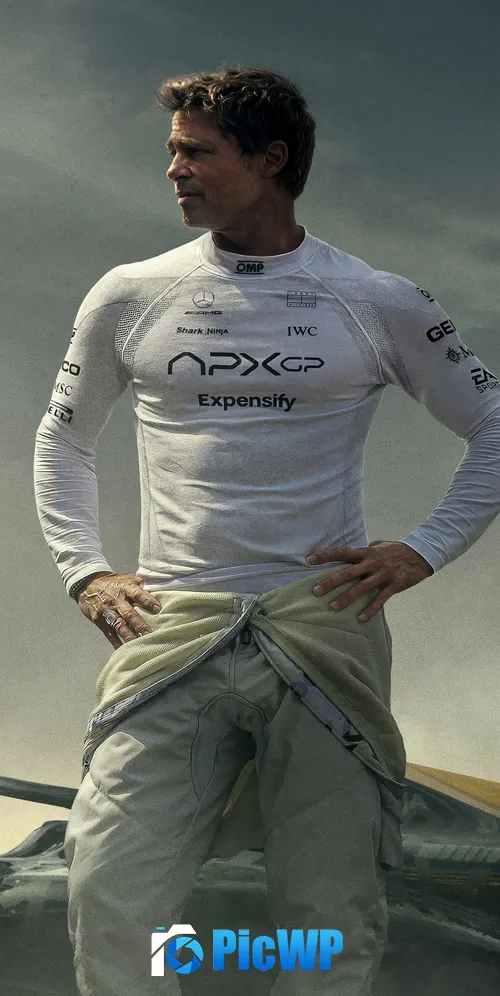 Brad Pitt as Sonny Hayes F1: The Movie 3K Mobile Wallpaper
