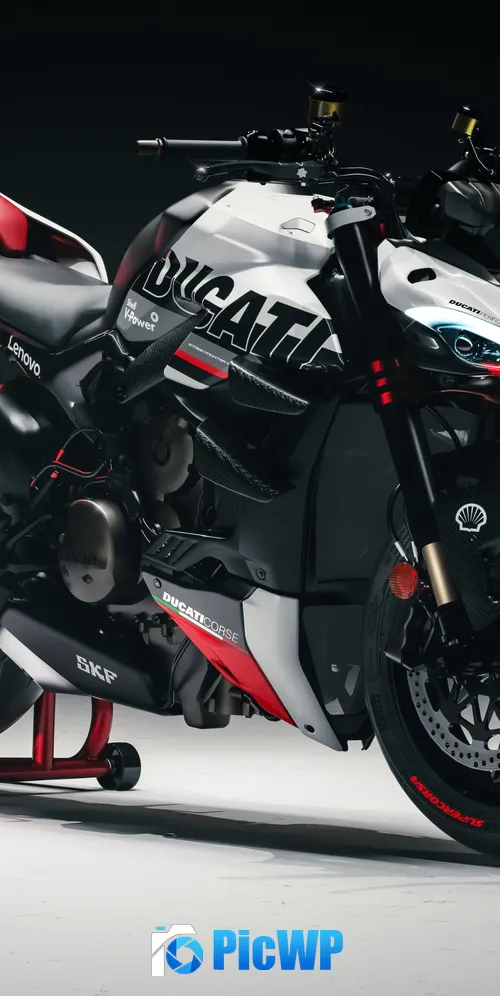 Ducati Streetfighter V4 Dark background 3K Mobile Wallpaper