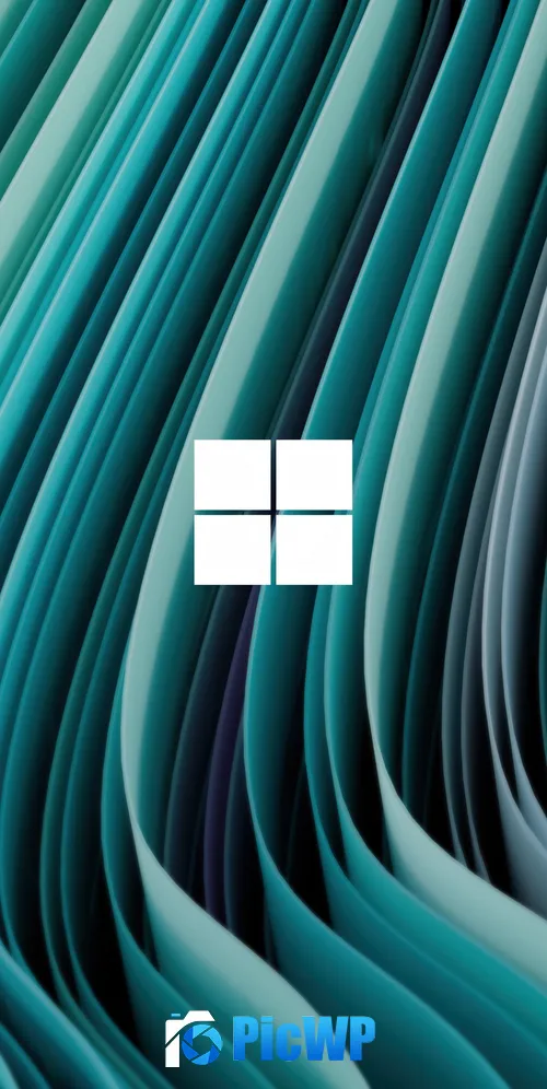 Windows 11 Teal abstract 3K Mobile Wallpaper