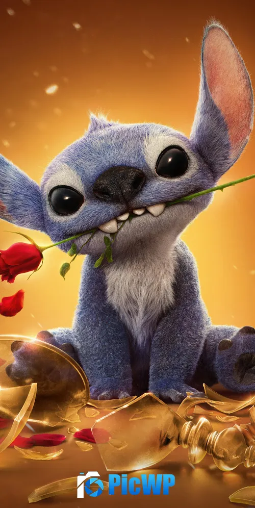 Lilo & Stitch Beauty and the Beast 3K Mobile Wallpaper