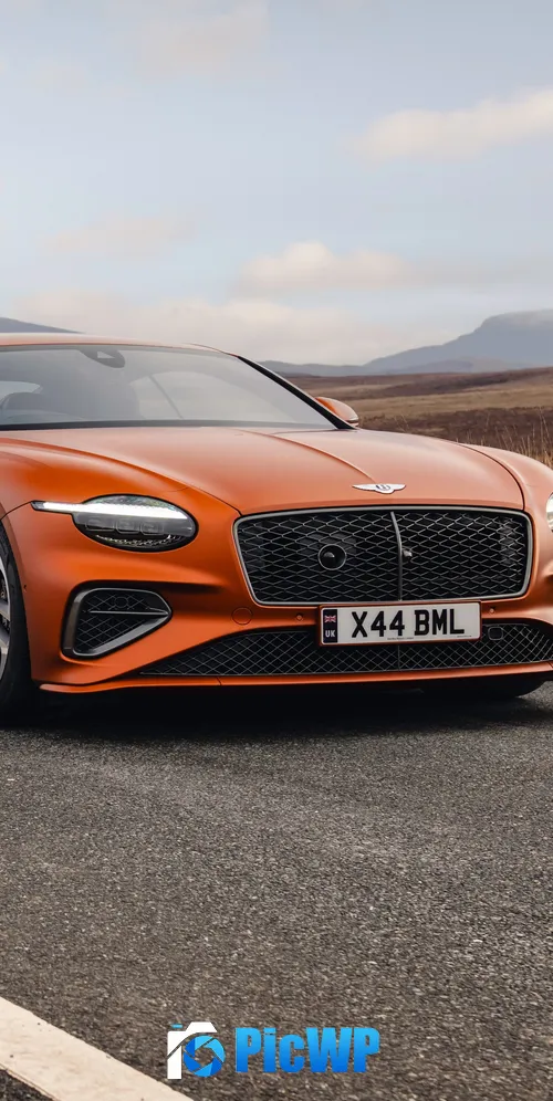 Bentley Continental GT Speed Orange Flame Satin 3K Mobile Wallpaper