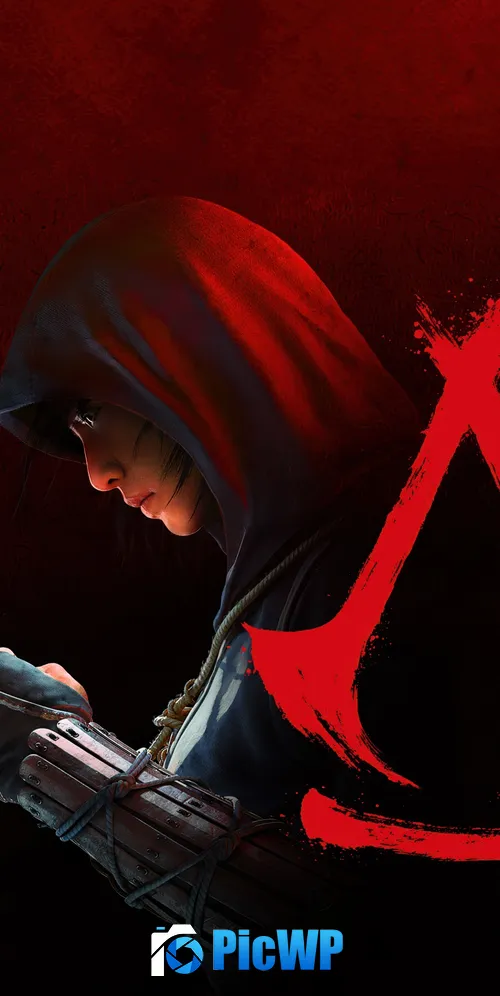 Assassin's Creed Shadows Red aesthetic 3K Mobile Wallpaper