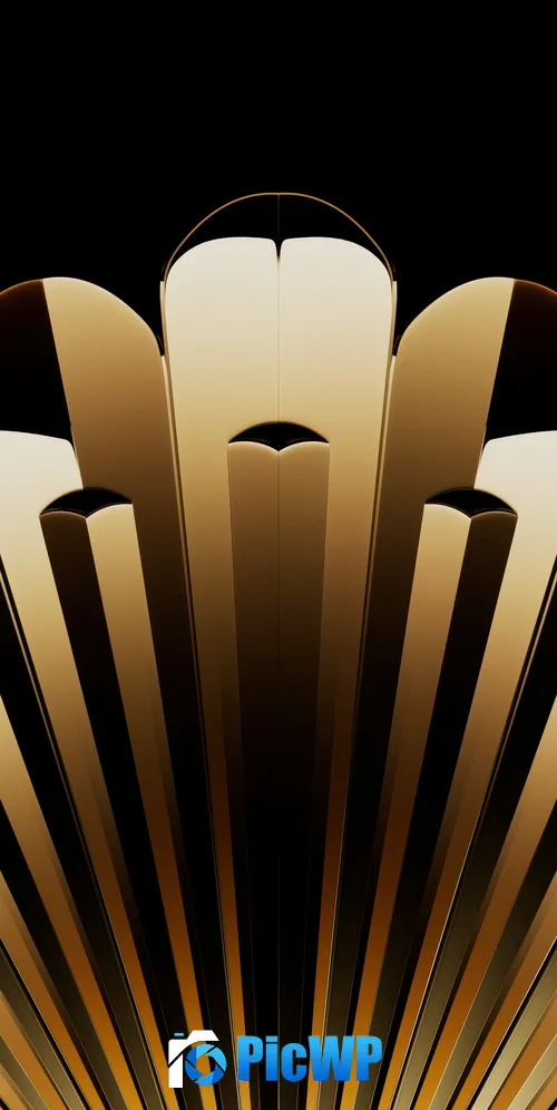 Yellow abstract Metallic 3K Mobile Wallpaper