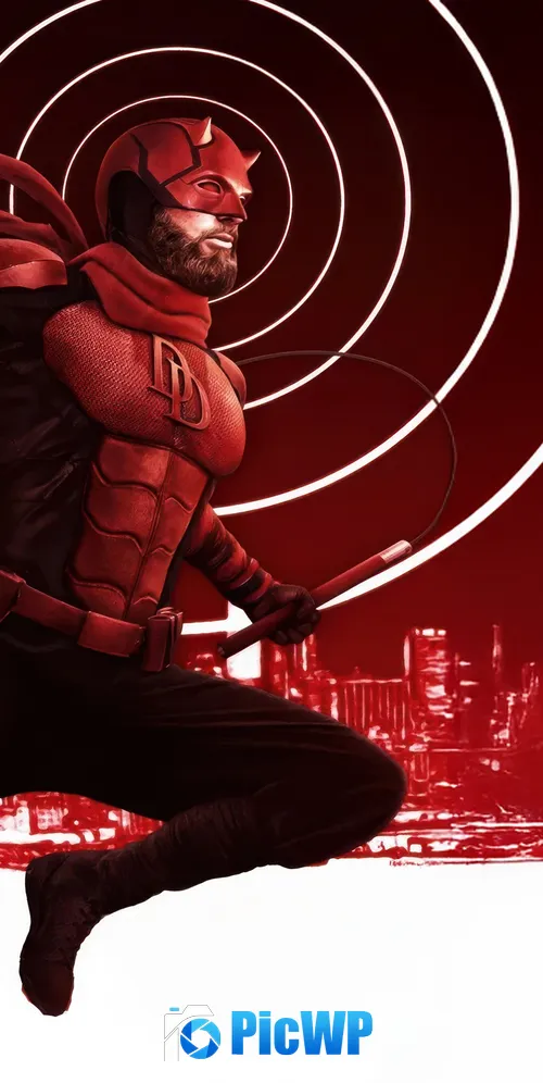 Daredevil: Born Again Red aesthetic 3K Mobile Wallpaper