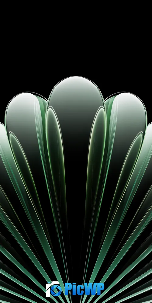 Green abstract Metallic 3K Mobile Wallpaper