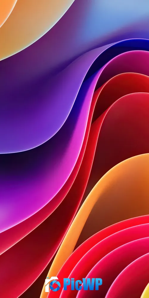 Colorful waves Abstract art 3K Mobile Wallpaper