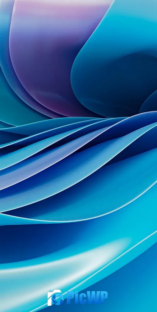 Fluidic Blue abstract 3K Mobile Wallpaper