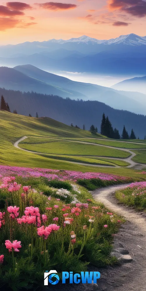 Mountain Landscape Meadow 3K Mobile Wallpaper