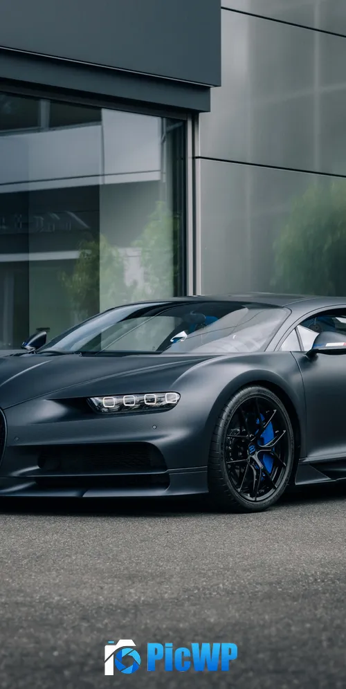 Bugatti Chiron Sport Matte black 3K Mobile Wallpaper