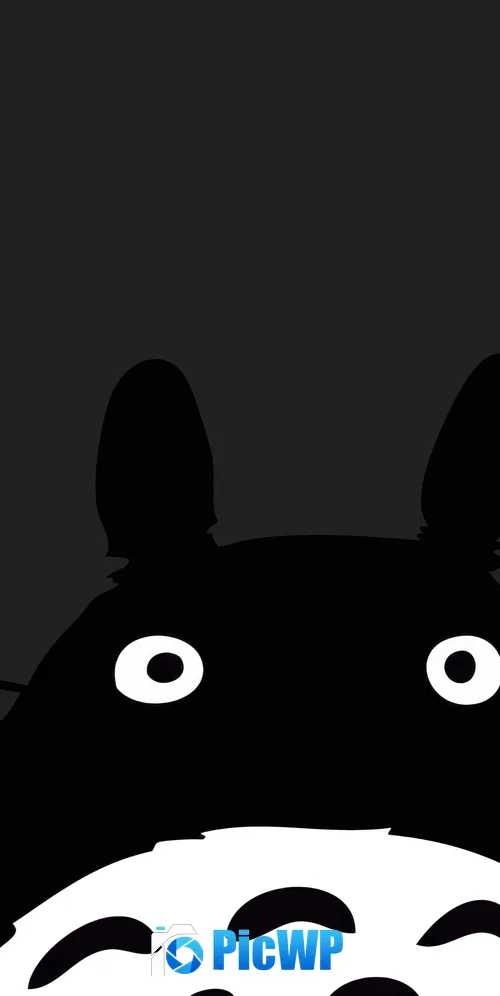 Totoro Minimalist 3K Mobile Wallpaper