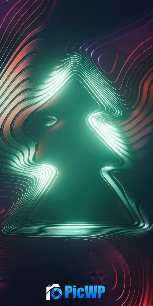 Christmas tree Abstract art 3K Mobile Wallpaper