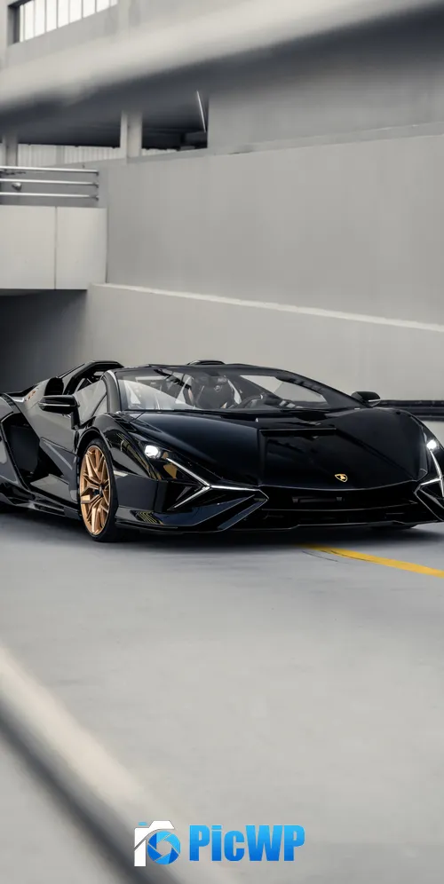 Lamborghini Sián Roadster Vertical 3K Mobile Wallpaper