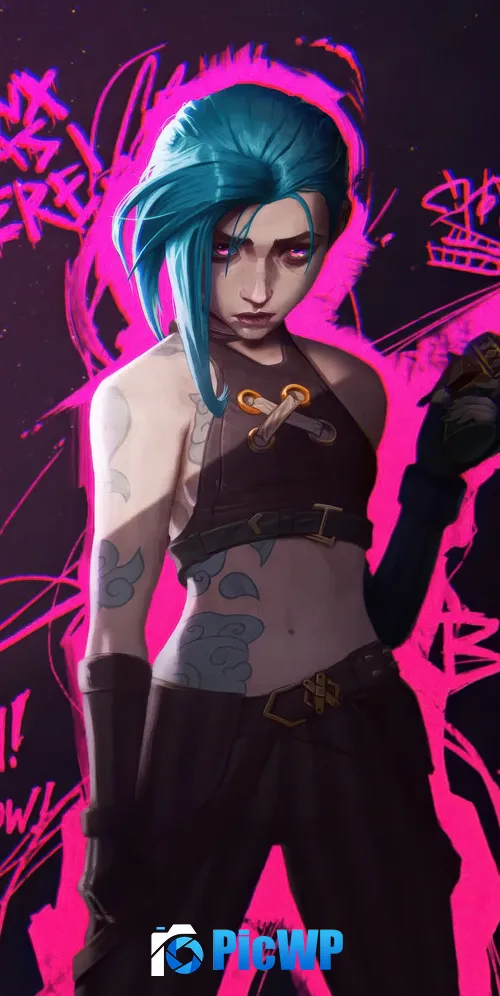 Jinx Pink aesthetic 3K Mobile Wallpaper