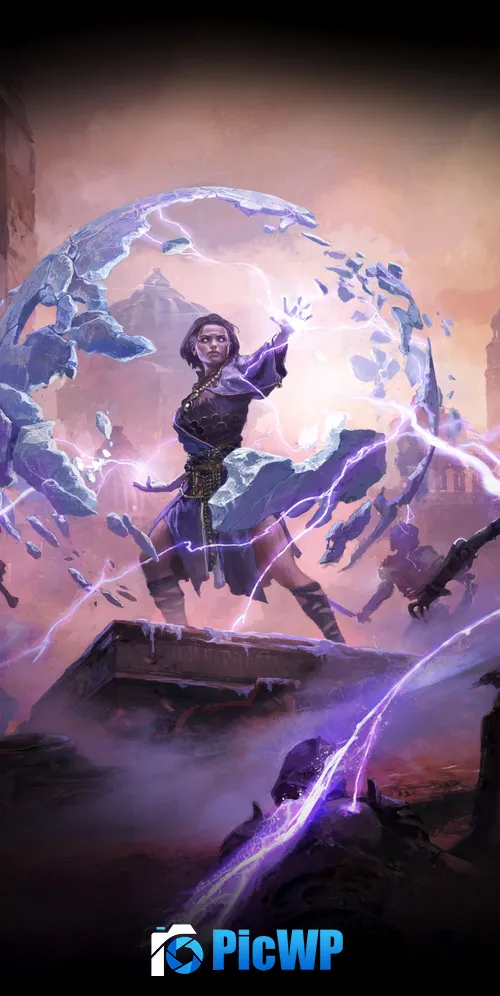 Path of Exile 2 Sorceress 3K Mobile Wallpaper