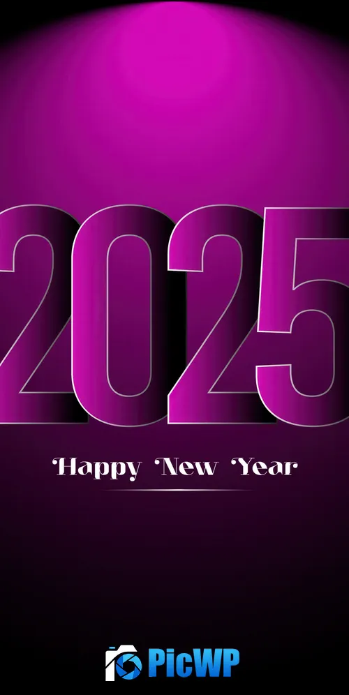 2025 New Year Purple background 3K Mobile Wallpaper