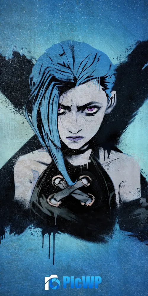 Jinx Blue aesthetic 3K Mobile Wallpaper