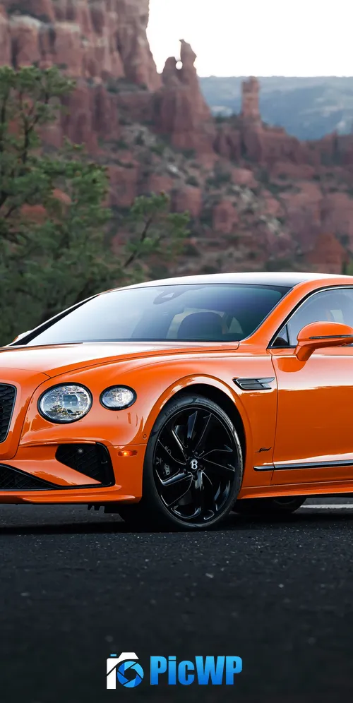 Bentley Flying Spur Speed Orange cars 3K Mobile Wallpaper