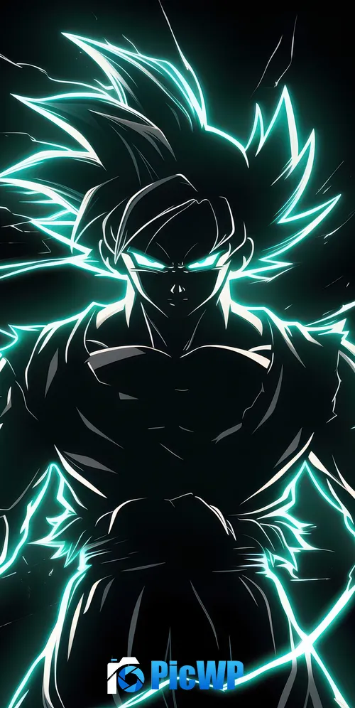 Ultra Instinct Goku Neon art 3K Mobile Wallpaper