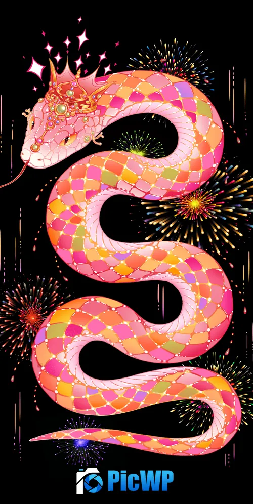 Year of the Snake 2025 3K Mobile Wallpaper