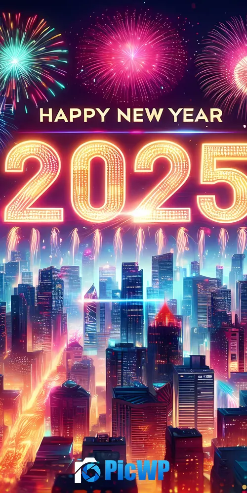 2025 New Year celebrations 3K Mobile Wallpaper