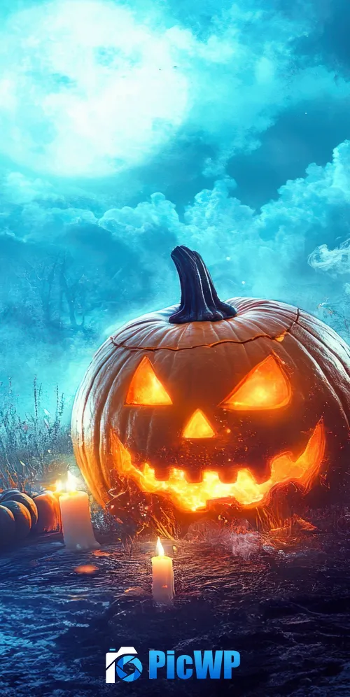 Haunted house Halloween night 3K Mobile Wallpaper