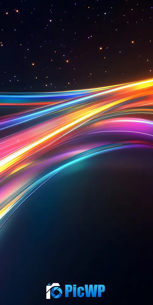 Dynamic Neon trails 3K Mobile Wallpaper