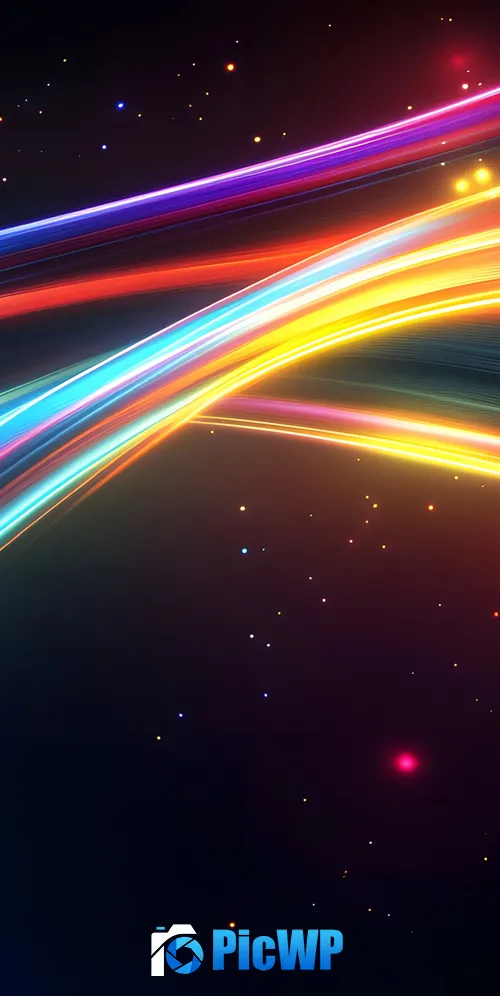 Colorful Neon trails 3K Mobile Wallpaper