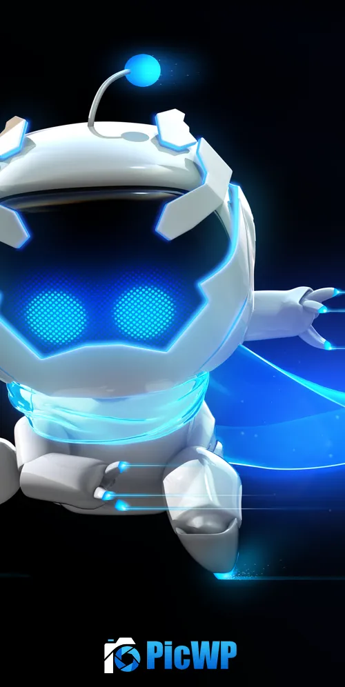 Astro Bot Black background 3K Mobile Wallpaper