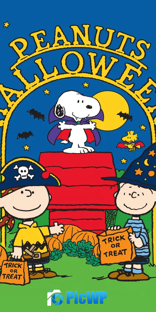 Peanuts Trick or treat 3K Mobile Wallpaper