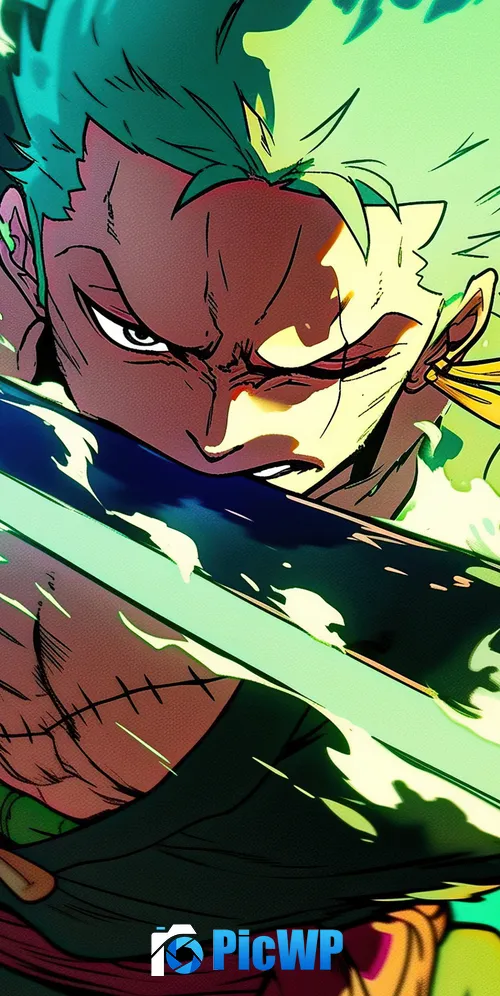 Roronoa Zoro Green 3K Mobile Wallpaper