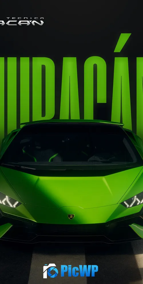 Lamborghini Huracán Tecnica Poster 3K Mobile Wallpaper