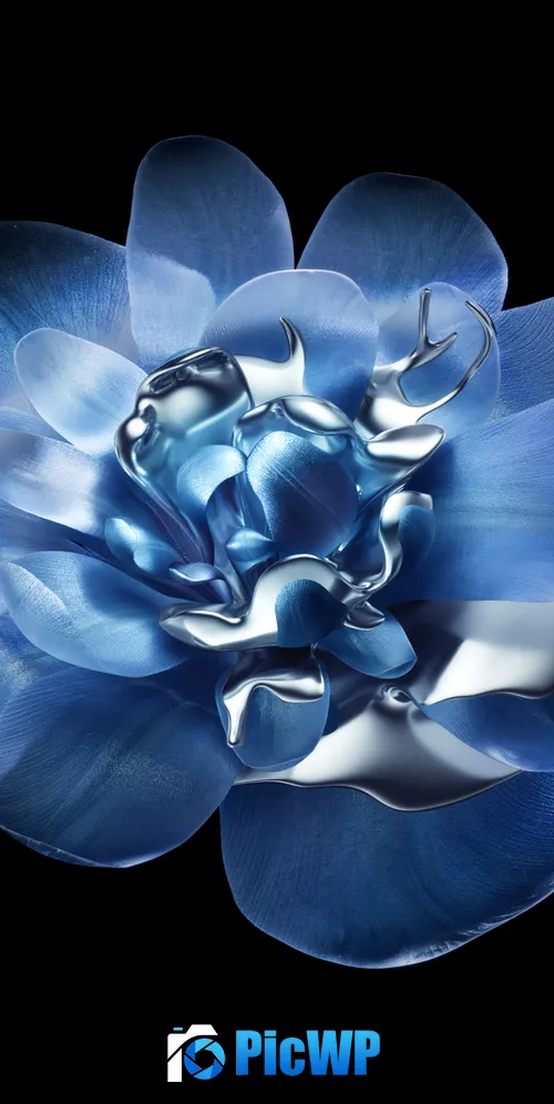 Abstract flower Metallic 3K Mobile Wallpaper