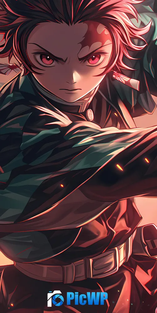 Tanjiro Kamado Katana 3K Mobile Wallpaper