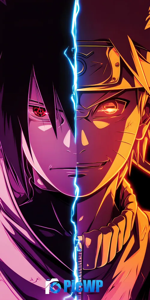 Sasuke vs Naruto Uzumaki AMOLED 3K Mobile Wallpaper