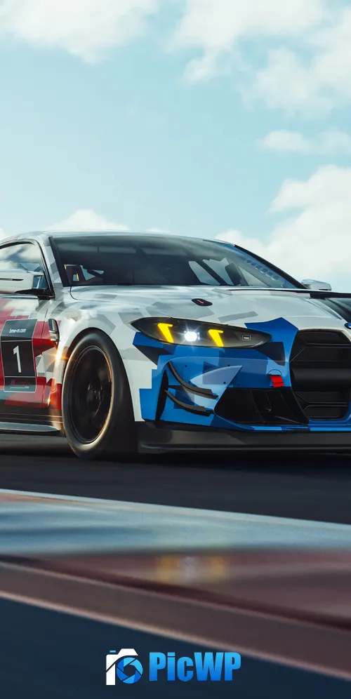 BMW M4 GT4 EVO Racing car 3K Mobile Wallpaper
